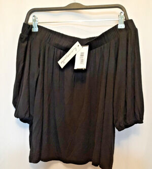 loveappella top black NWT msrp $45 medium blouse